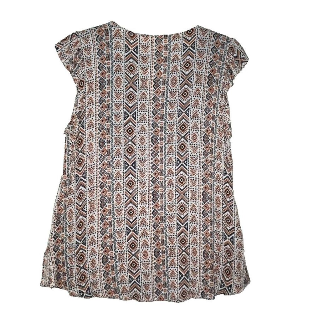 Savanna Jane Multicolor Embroidered Aztec Print Boho Flutter Sleeve Sarape Large - Picture 7 of 7